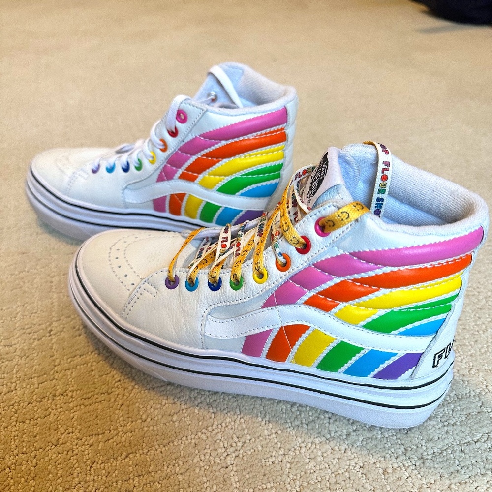 Vans X FLOUR SHOP Super ComfyCush Sk8-Hi Rainbow